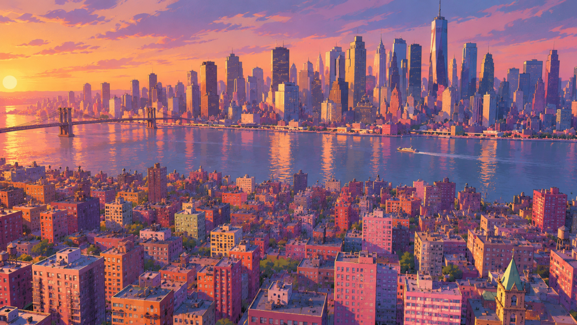 View of new york city from a roof
