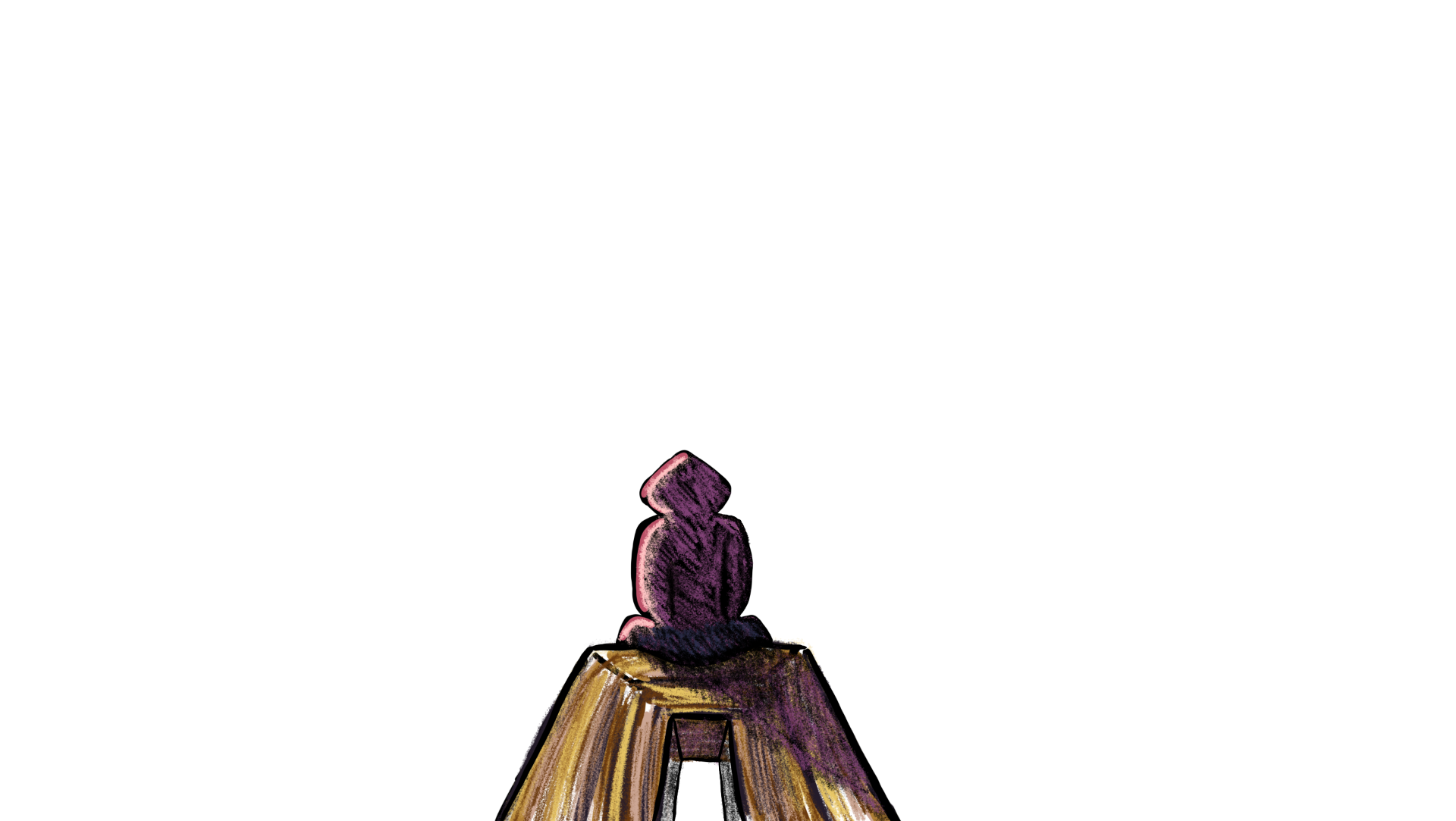silhouet of a person looking at the horizon